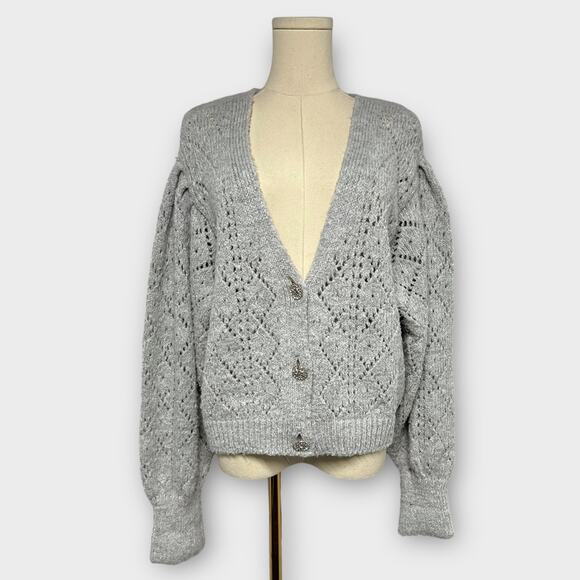 Anthropologie Maeve Eyelet Knit Cardigan Size Small - Picture 2 of 9